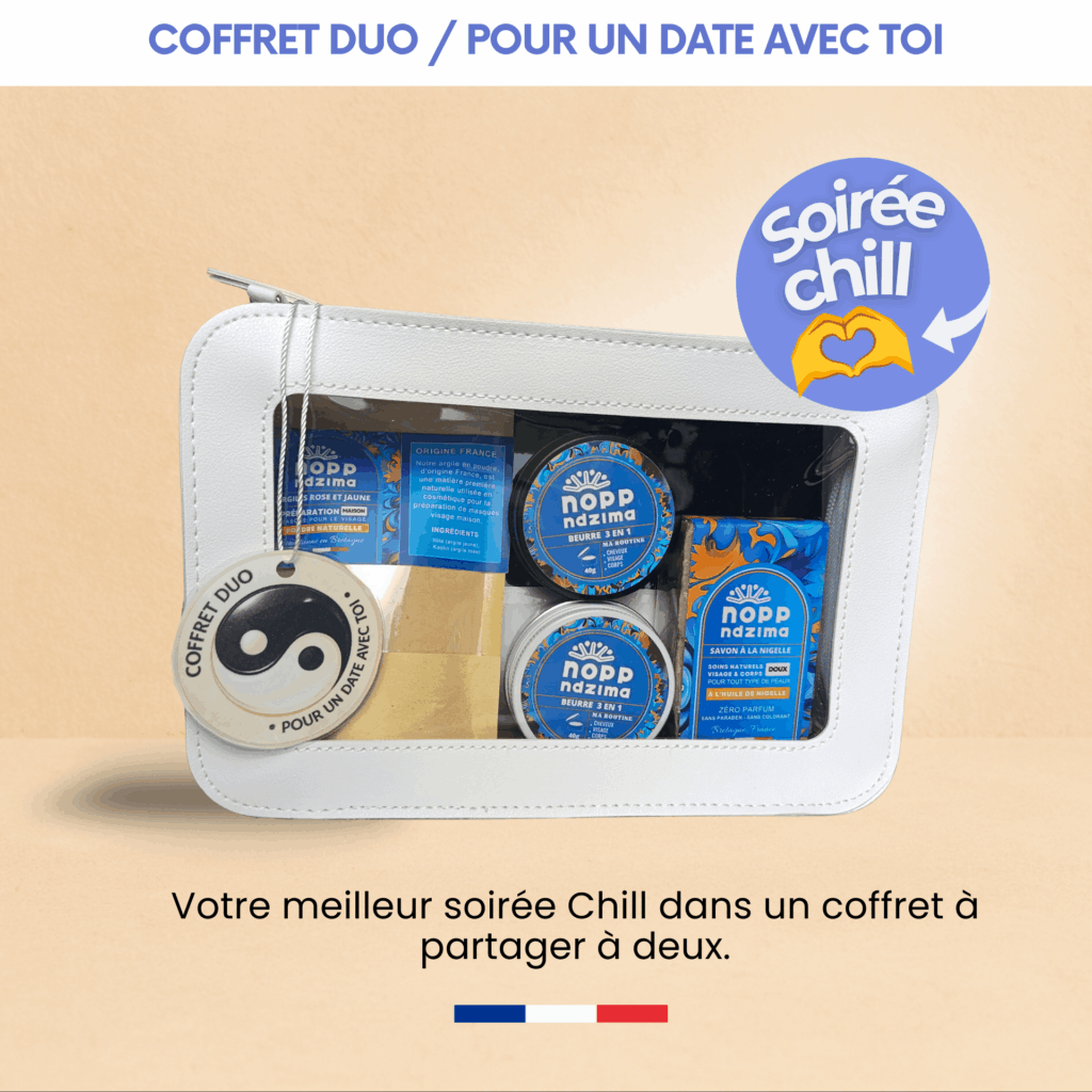 Coffret Duo Nopp Ndzima prêt à être partagé pour une soirée chill à deux et un moment de soin ensemble