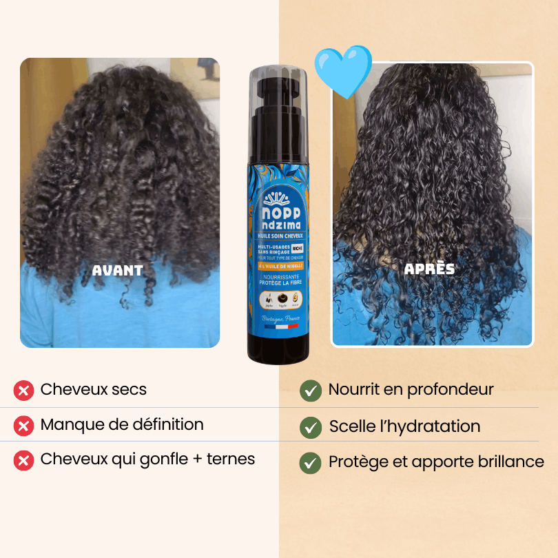 Huile soin cheveux application